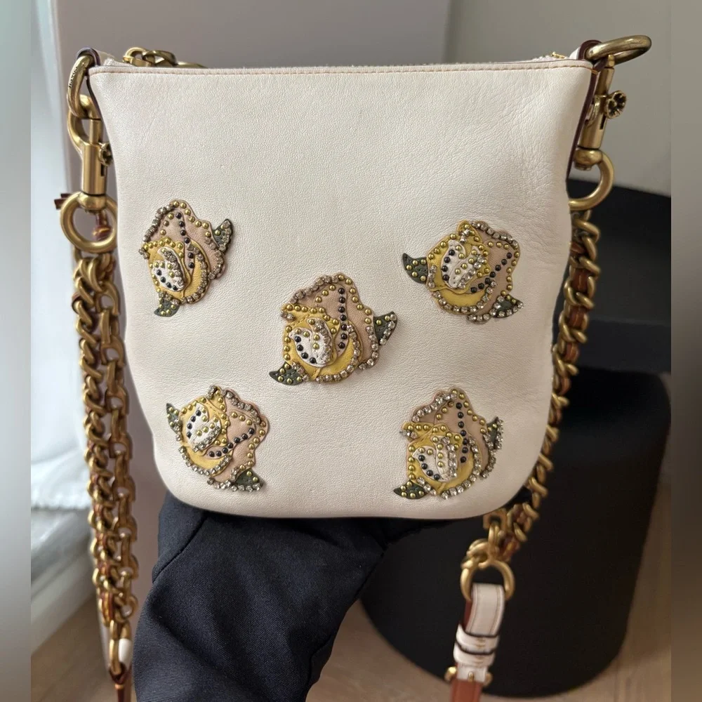 COACH Duffle 12 Bag With Rose Applique